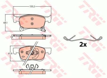 Гальмівні колодки дискові OPEL Adam/Corsa "F "13>> TRW GDB2091