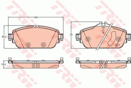 A_Гальмівні колодки дискові OPEL Adam/Corsa "R " 13>> TRW GDB2093