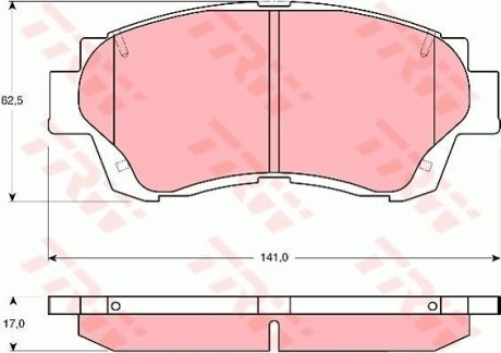 Гальмівні колодки дискові LEXUS - TOYOTA ES 300 (Nato)/Camry/Camry (Nato)/Celica (Nato) TRW GDB3155