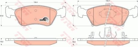 Гальмівні колодки дискові TOYOTA Avensis/Avensis Estate/Wagon TRW GDB3163