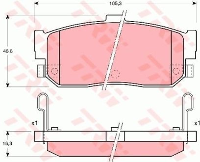 Гальмівні колодки дискові INFINITI - NISSAN G20/Almera/Cefiro/Maxima QX/Pulsar/QX/Sunny TRW GDB3181