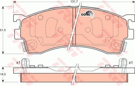 Гальмівні колодки дискові MAZDA 323/323F/626/626 Estate/Wagon TRW GDB3192