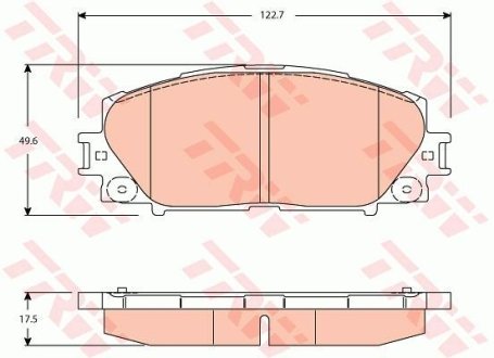 Гальмівні колодки дискові TOYOTA Yaris "F "06>> TRW GDB3459