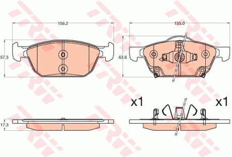 Комплект гальмівних колодок - дискові TRW GDB3600