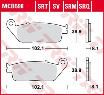 Тормозные колодки TRW MCB598SV (фото 1)