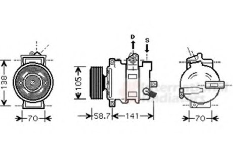 Компресор кондиціонера AUDI A4, A5, A6 00-2.0 Tdi (вир-во) Van Wezel 0300K279