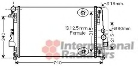 Радіатор охолодження MERCEDES V639 VIANO/VITO AT 03- (вир-во) Van Wezel 30002460