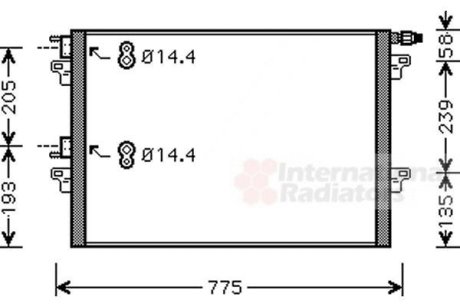 Радіатор кондиціонера Van Wezel 43005297