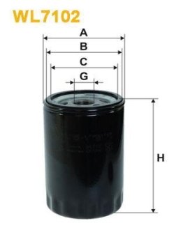 Фільтр масляний WIX FILTERS WL7102