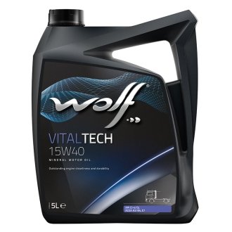 Масло моторное Vitaltech 15W-40 (5 л) Wolf 8301117