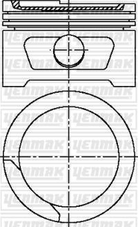 Поршень с кольцами і пальцем (размер отв. 79,00/STD) OPEL ASTRA F 1.6 (4цил.) (C 1.6 NZ, X 16 SZ, X 16 SZR) YENMAK 3103803000 (фото 1)