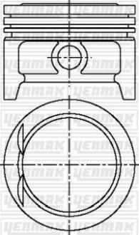 Поршень с кольцами і пальцем (размер отв. 77.60/STD) OPEL Astra F/G, Corsa, 1,4 (X 1,4 XE, NC,NE,NZ) YENMAK 3103808000 (фото 1)