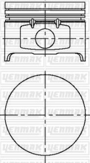 Поршень с кольцами і пальцем (размер отв. 79,50/ STD) RENAULT LOGAN 1.4 04- (4цл.) (K7J) YENMAK 3104169000 (фото 1)