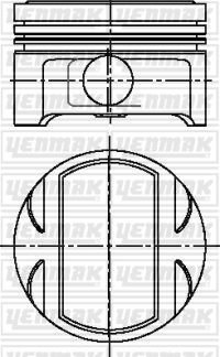 Поршень с кольцами і пальцем (размер отв. 81,60/STD) OPEL OMEGA B 2.5 (6 цил.) (C 2.5XE / X2.5XE V6 24Valve Ecotec) YENMAK 3104218000 (фото 1)