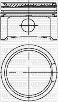 Поршень с кольцами і пальцем (размер отв. 81.01 / STD) VW 1.8T 20V (4цл.) (AMB, APP, ARX, ARY, AUM, AUM, AUQ, AVJ, AWM, AWP, …) YENMAK 3104299000 (фото 1)