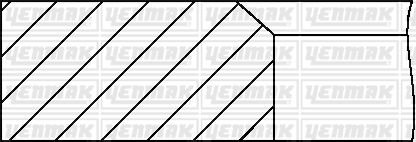 Комплект поршневих кілець (на 1 поршень) FIAT Punto 1.2 (70.8/STD) (1.2/1.2/2.5) YENMAK 9109285000