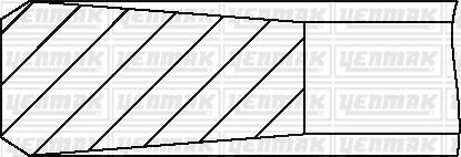 Комплект поршневих кілець (на 1 поршень) (84,00/STD) (3,0/2,0/3,0) BMW E87 118d, E90 338d YENMAK 9109629000