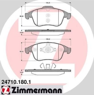 Комплект гальмівних колодок ZIMMERMANN 247101801