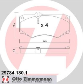 Комплект тормозных колодок ZIMMERMANN 29784.180.1 (фото 1)