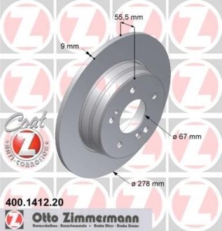 Диск тормозной ZIMMERMANN 400.1412.20