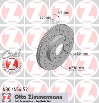 Диск гальмівний ZIMMERMANN 430145452