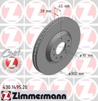 Диск гальмівний ZIMMERMANN 430149520