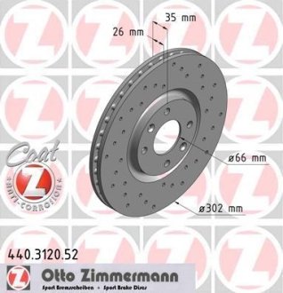 Диск гальмівний ZIMMERMANN 440312052