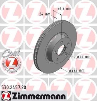 Диск тормозной ZIMMERMANN 530245720