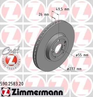 Диск тормозной ZIMMERMANN 590.2583.20 (фото 1)