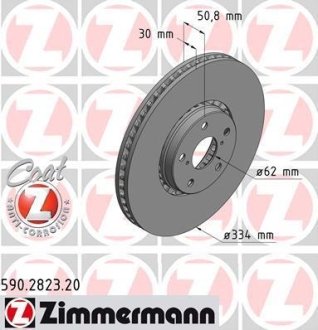 Диск гальмівний Coat Z правий ZIMMERMANN 590282320