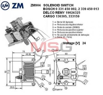 Реле втягивающего стартера ZM ZM904